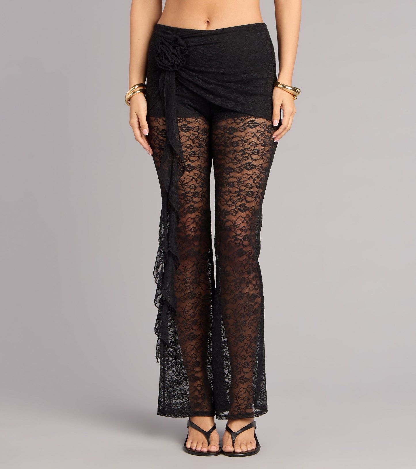 After Dark Chic Lace Flare Pants