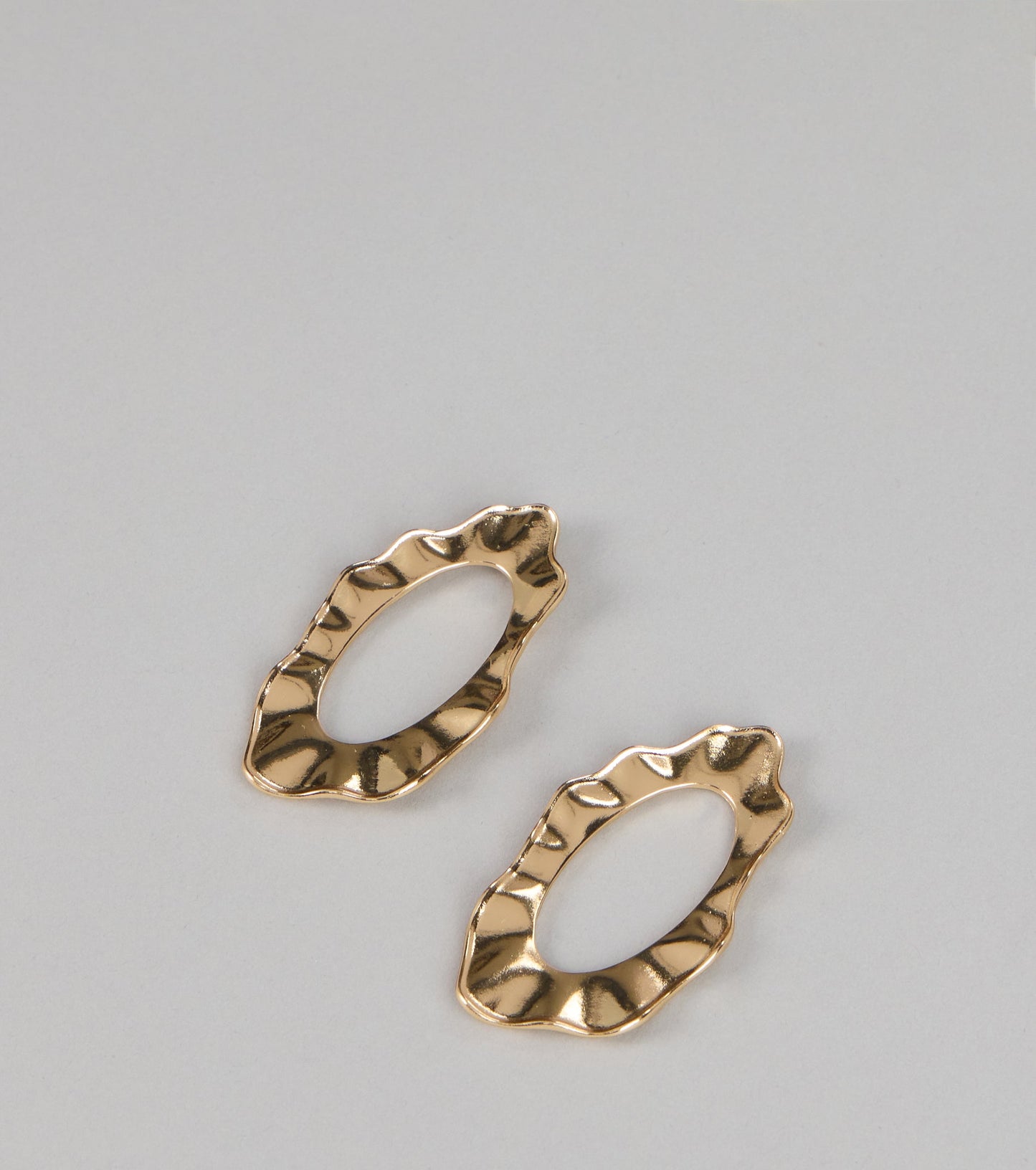 After Hours Shine Textured Oval Statement Earrings
