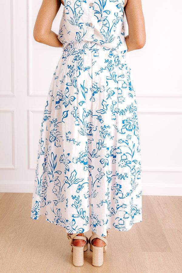 Chic and Serene High Waist Floral Maxi Skirt
