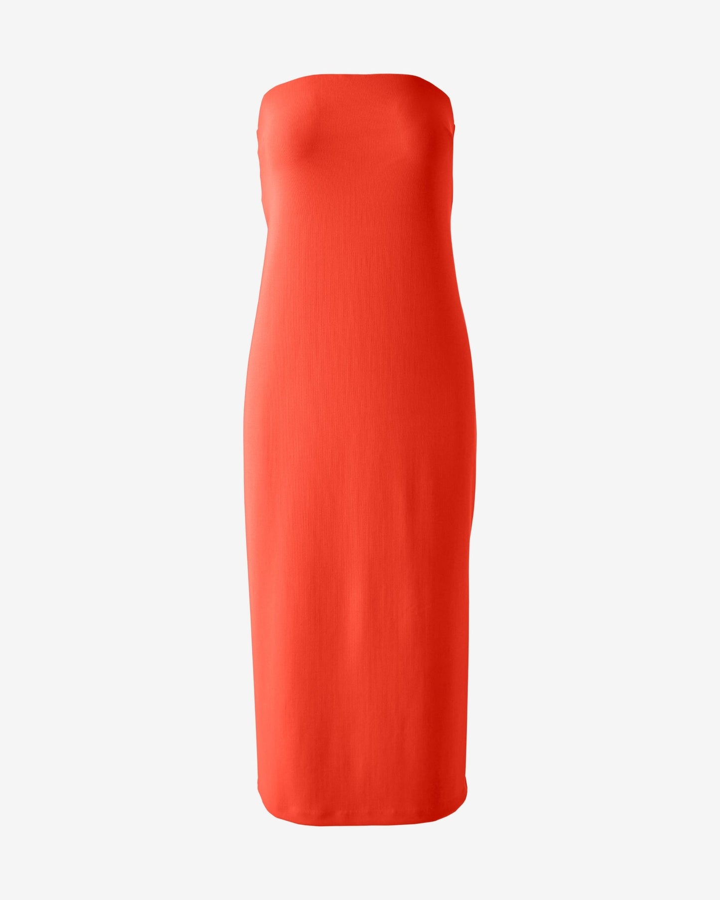 Beyond Travel Strapless Midi Dress Mandarin Orange