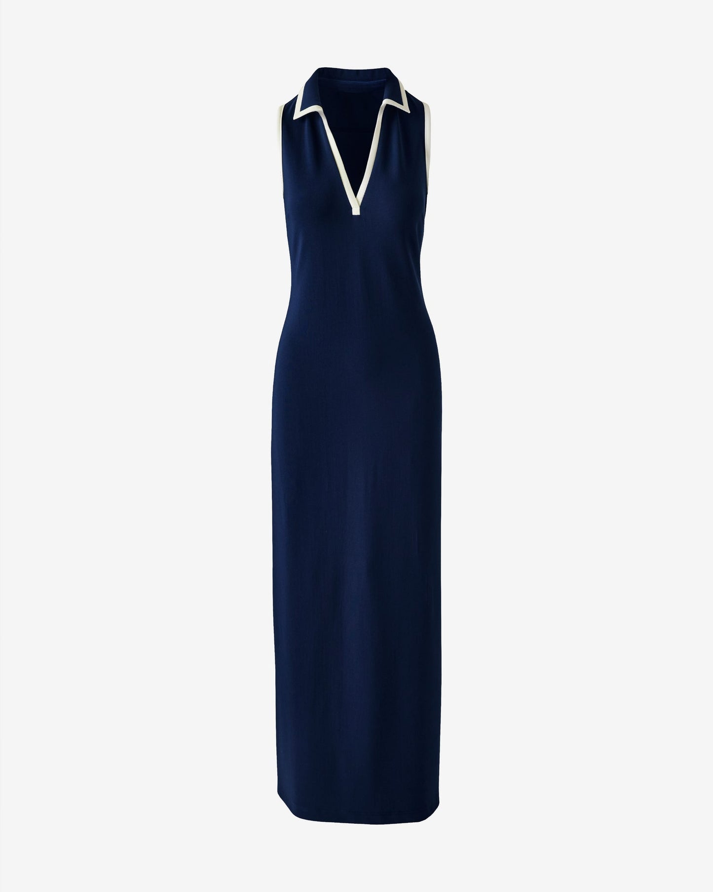 Beyond Travel Piped Collared Maxi Dress Maritime Navy/Ivory Coast