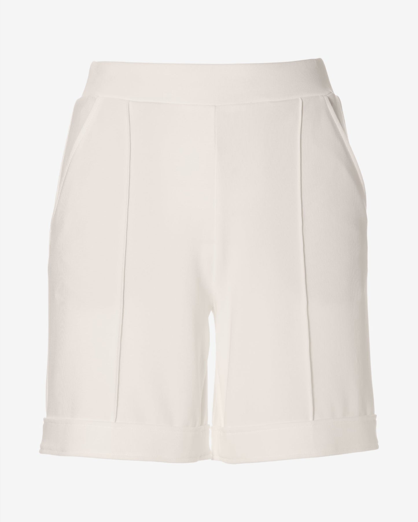 Beyond Travel 7 Inch Cuffed Trouser Shorts Ivory Coast