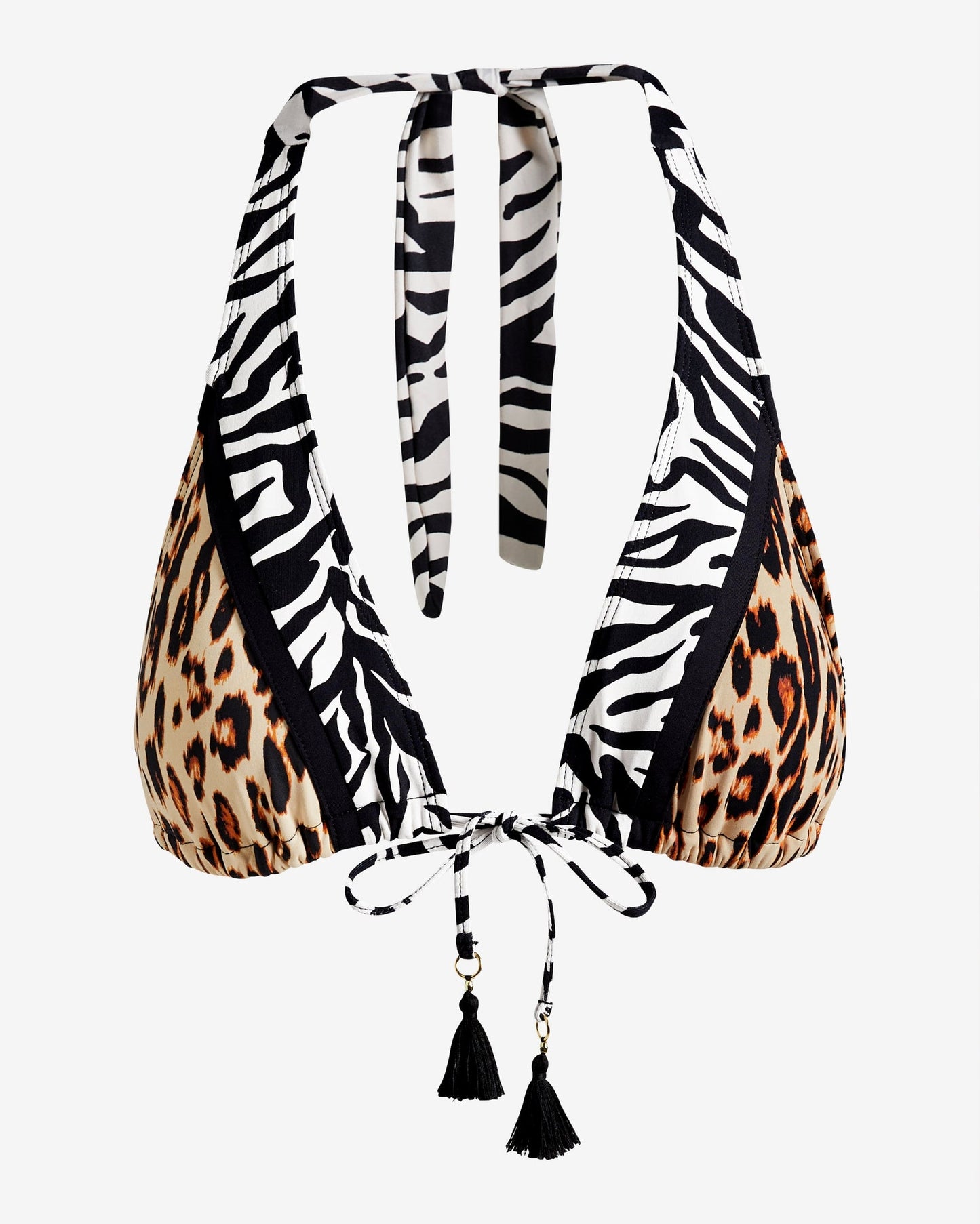 Bleu Rod Beattie Mixed Animal Triangle Bikini Top Multi