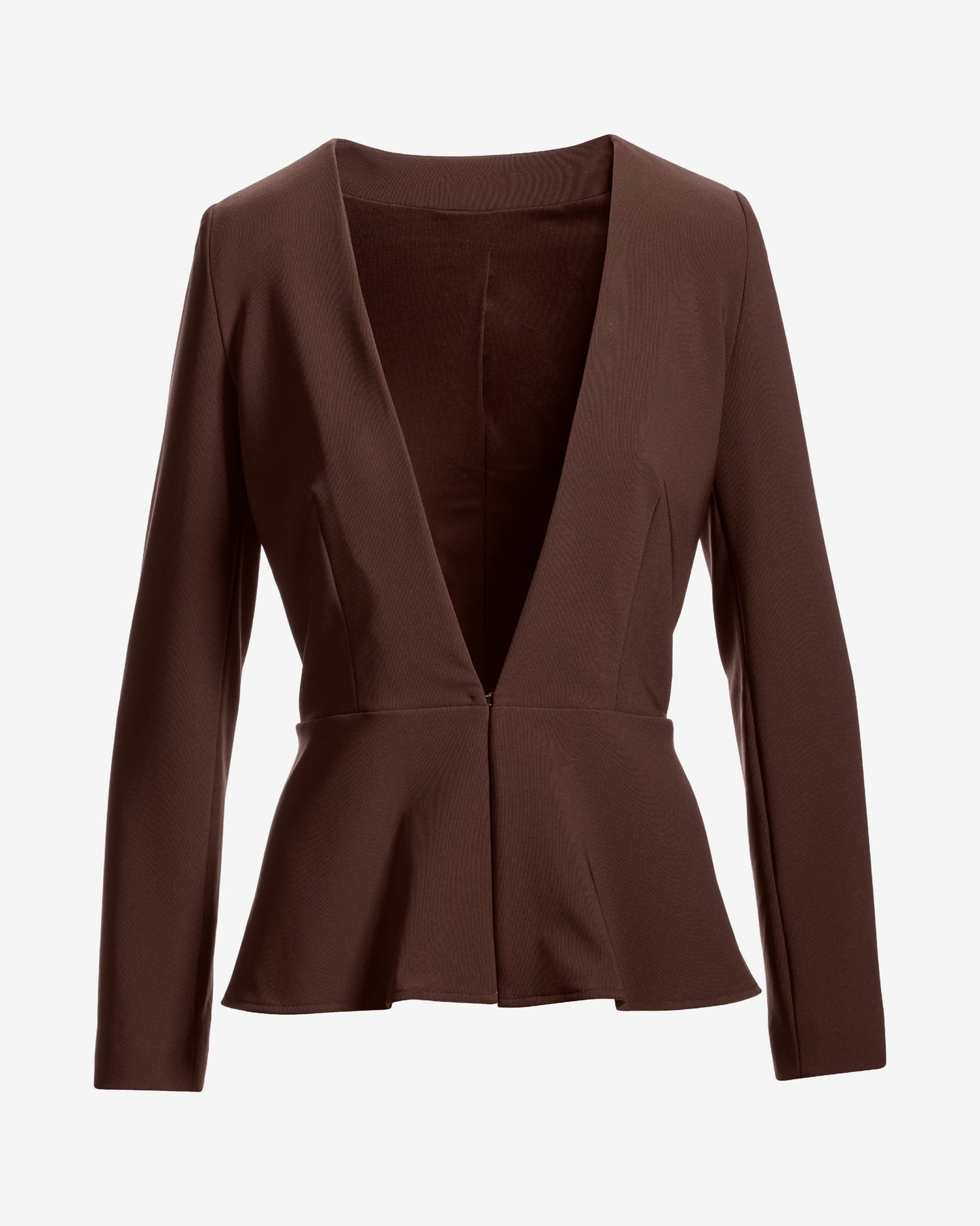 Beyond Travel Peplum Blazer Coffee Bean