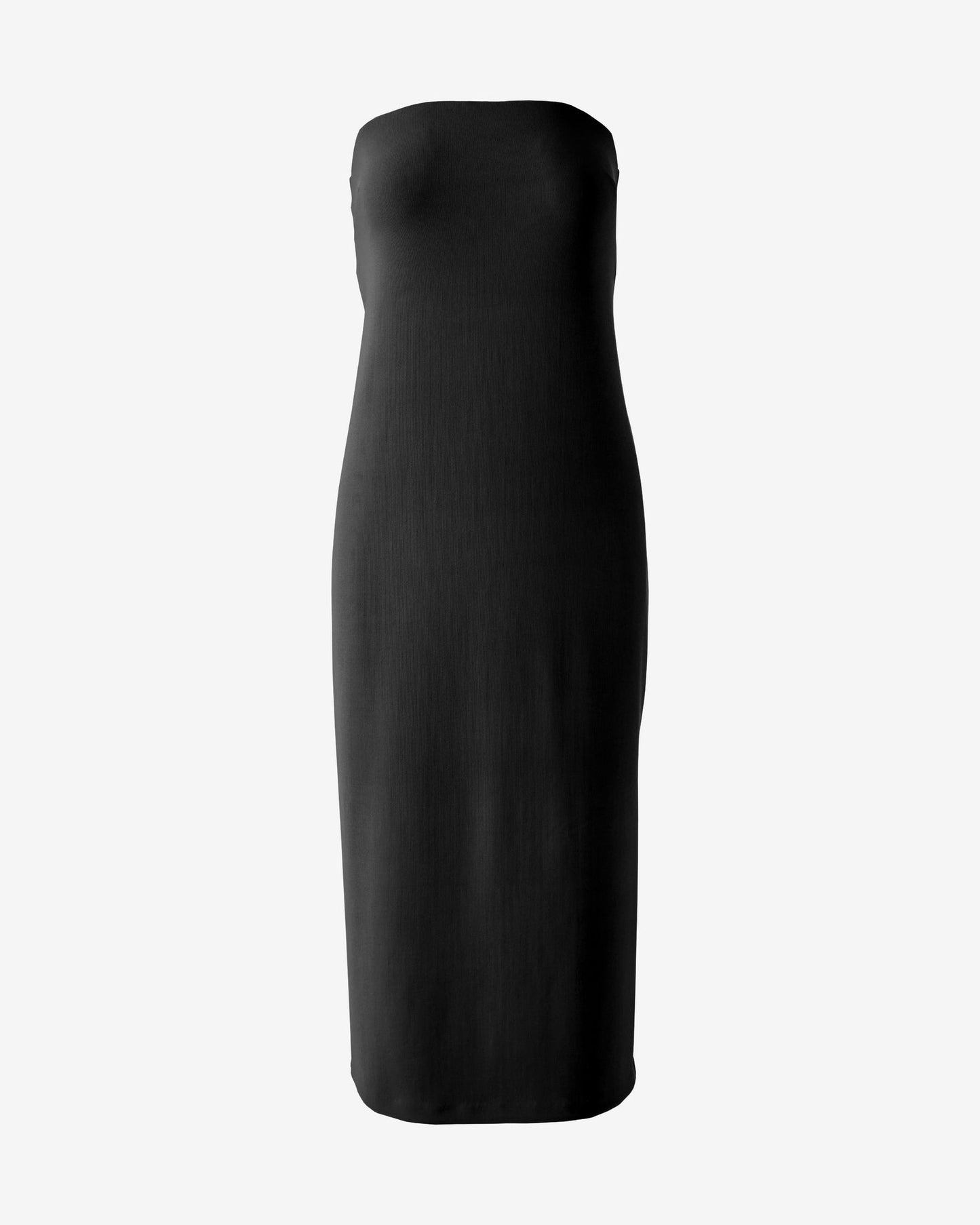 Beyond Travel Strapless Midi Dress Jet Black