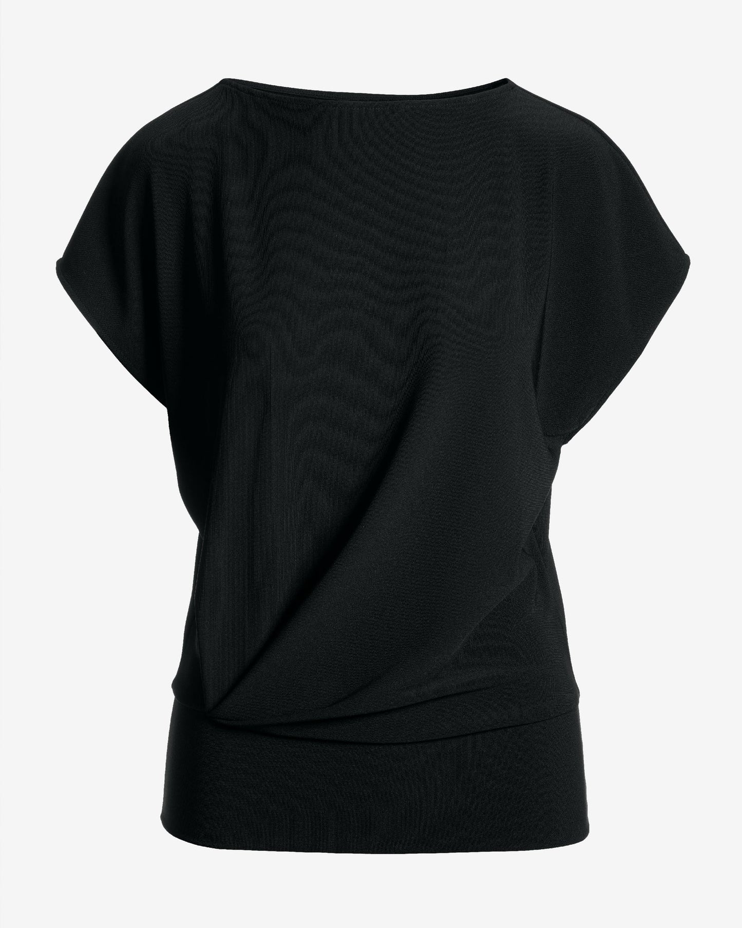 Beyond Travel Bateau Neck Blouson Top Jet Black