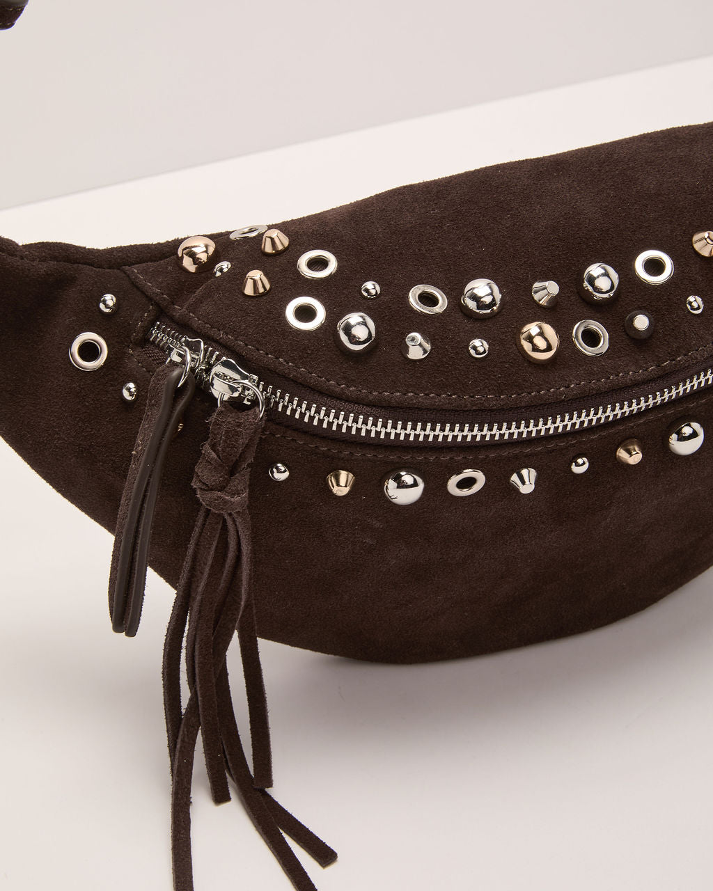 Canyon Glow Faux Suede Studded Belt Bag
