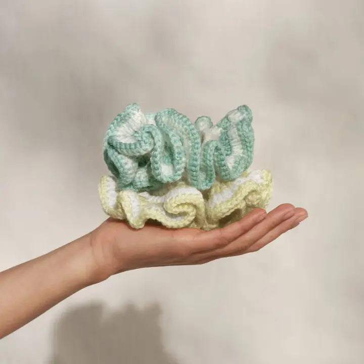 Seafoam Blue Crochet Scrunchie