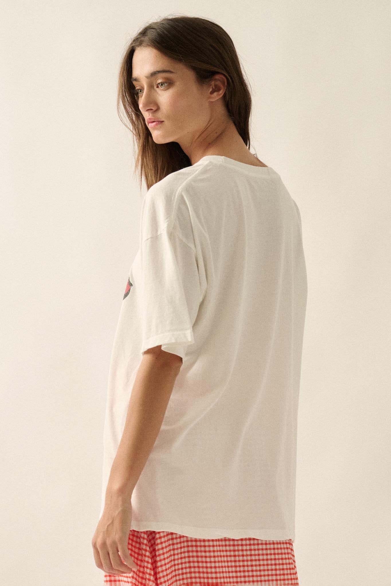 Tender Tulip Vintage-Print Oversize Graphic Tee