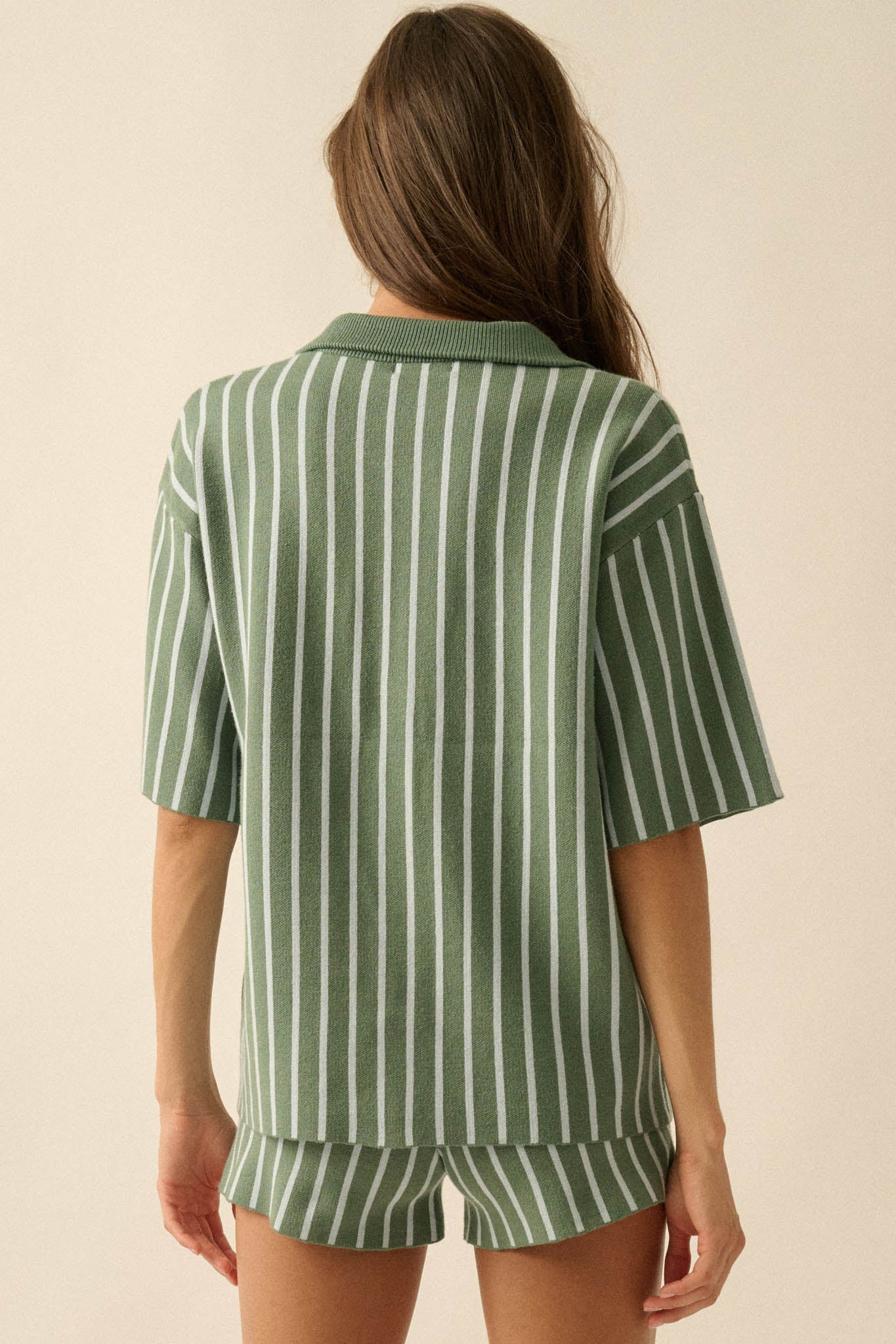 Cabana Club Striped Knit Button-Up Resort Shirt