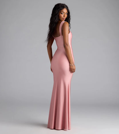 Abby Cowl Neck Mermaid Formal Dress