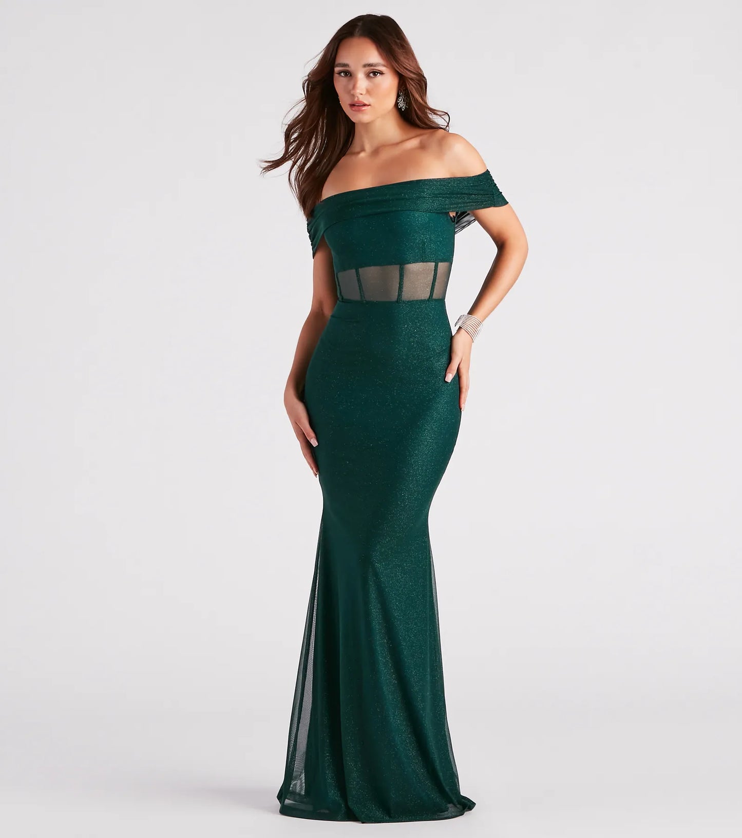 Alice Formal Glitter Off The Shoulder Dress