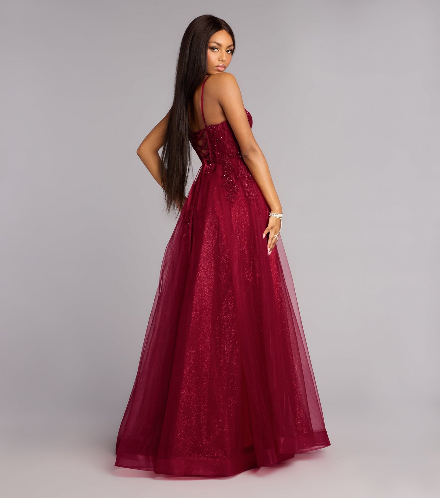 Alessa Lace-Up Corset A-Line Ball Gown