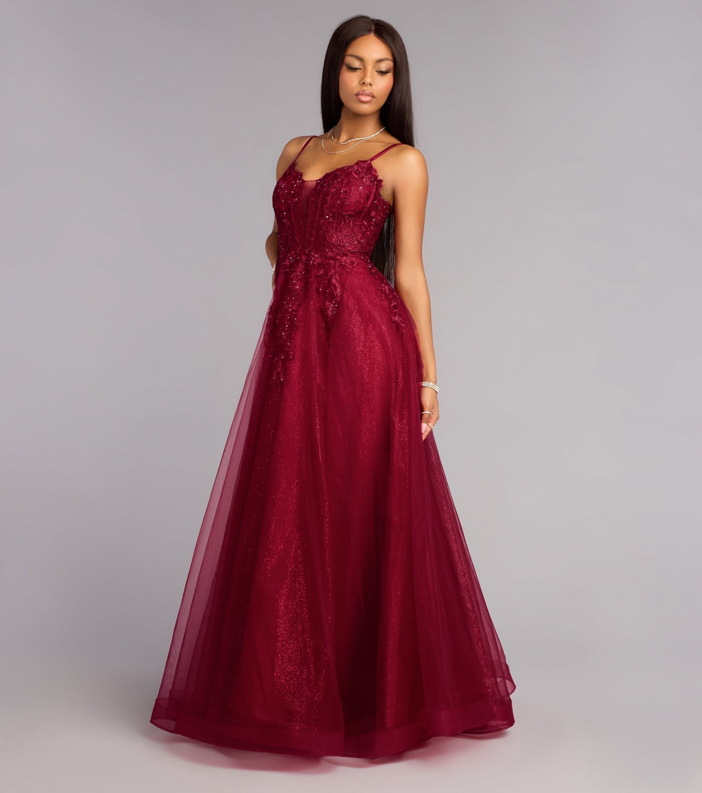 Alessa Lace-Up Corset A-Line Ball Gown