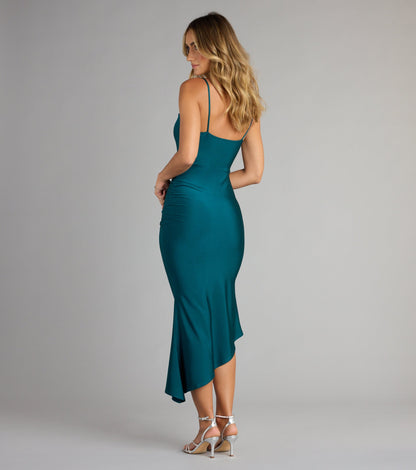 Afterparty Chic Cowl Neck Midi Dress