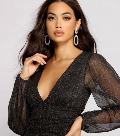 All About The Glitz Mesh Mini Dress