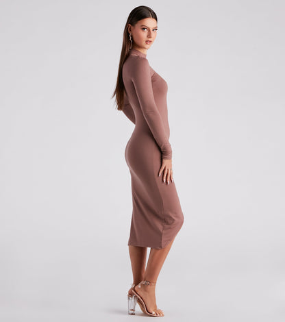 A Casual Slay Ruched Midi Dress