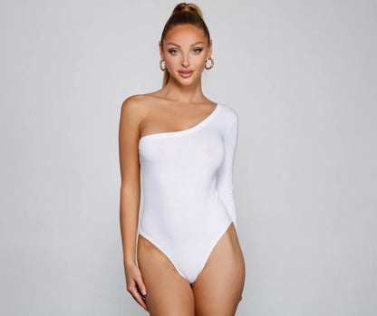 A Trendy Vibe One-Shoulder Bodysuit