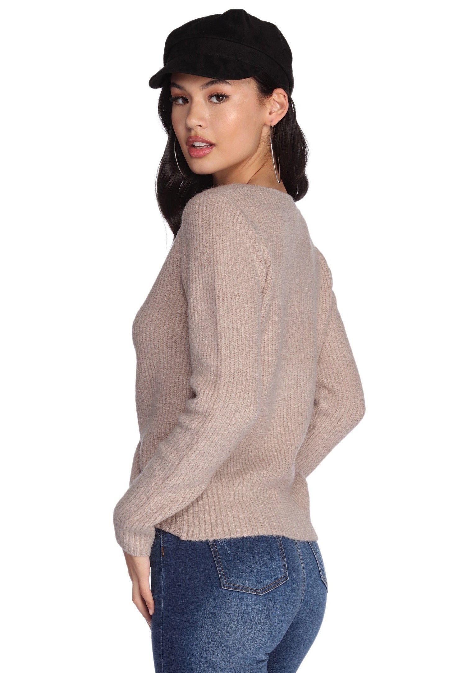 All About Knit Fuzzy Sweater