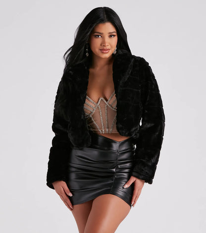 A Fabulous Vibe Faux Fur Crop Jacket