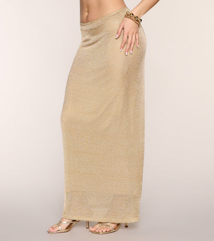 After Dark Shine Metallic Maxi Skirt