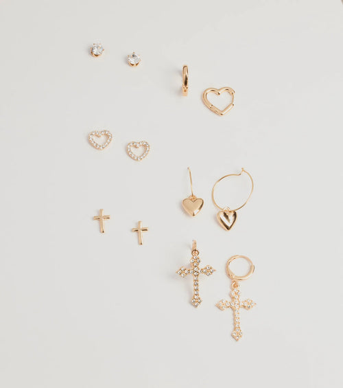 Adorable Trend Stud And Hoop Earrings Set