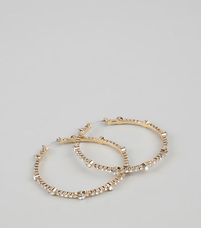 All About The Sparkle Rhinestone Hoop Earrings