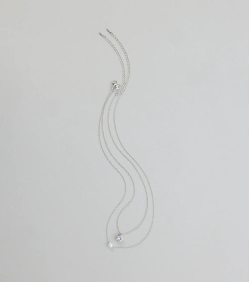 All About Luxe Pearl Cubic Zirconia Charm Necklace
