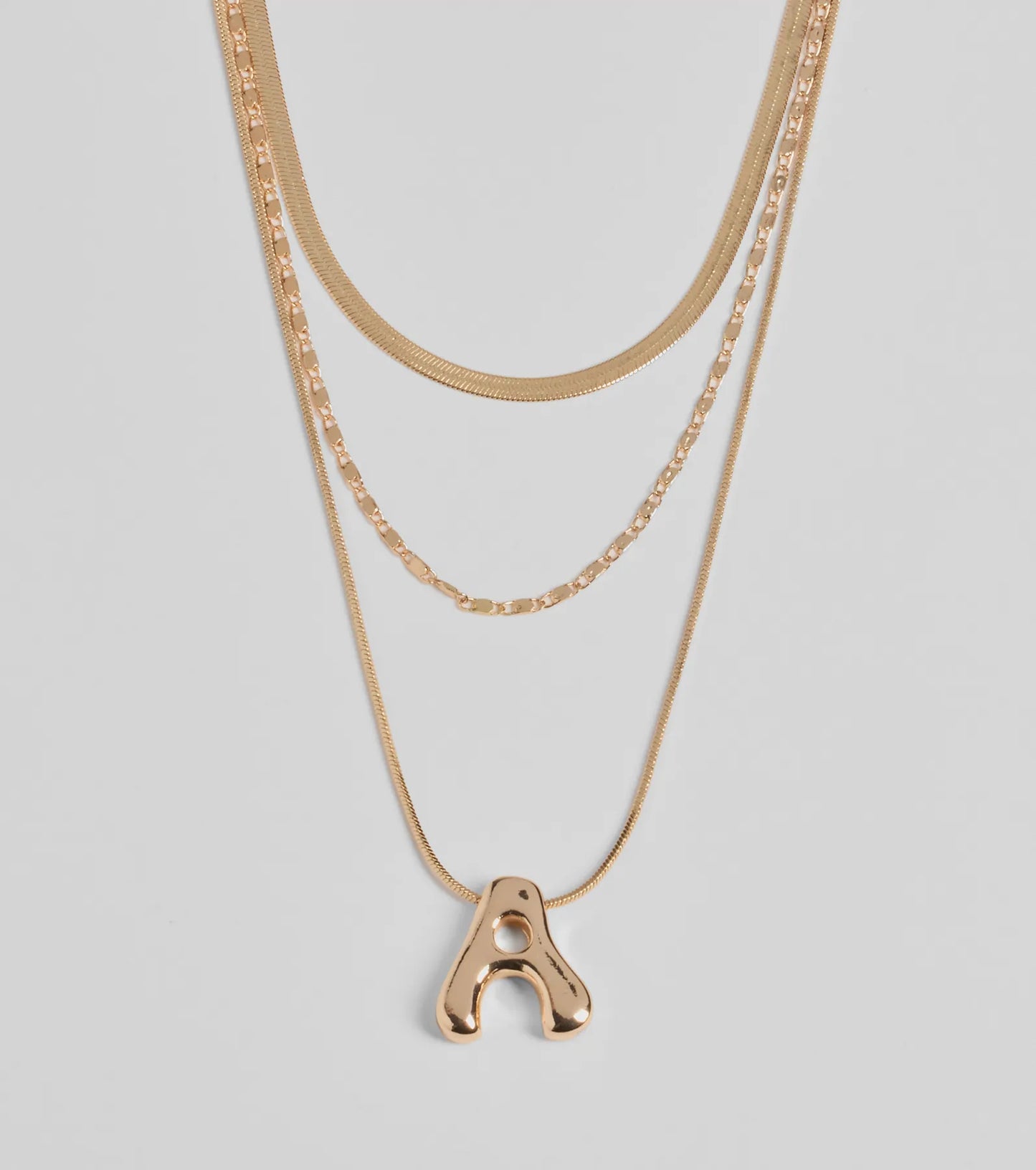 A Initial Layered Bubble Necklace