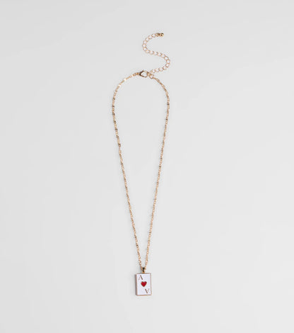 Ace Of Hearts Pendant Necklace