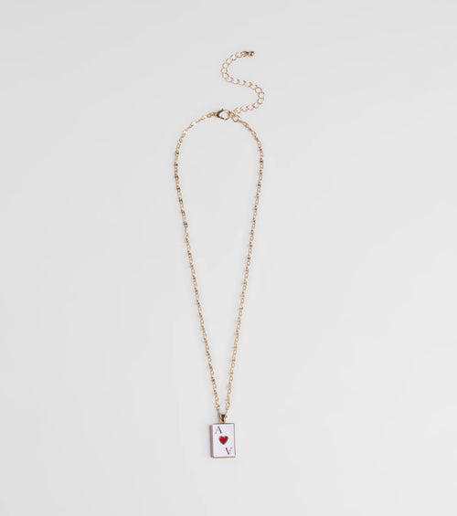 Ace Of Hearts Pendant Necklace