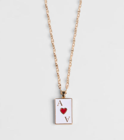 Ace Of Hearts Pendant Necklace