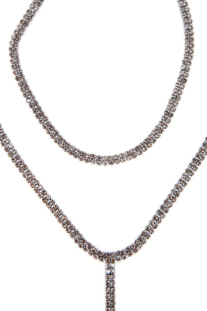 2 Row Rhinestone Lariat