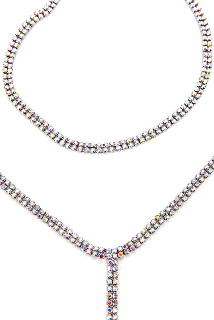 2 Row Rhinestone Lariat