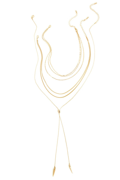 3 Pack Layered Choker And Lariat Chains