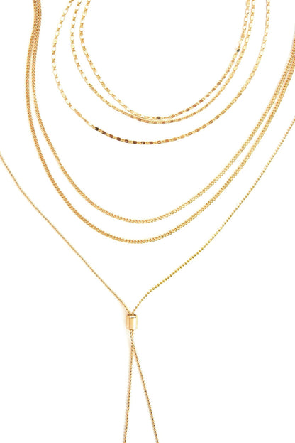 3 Pack Layered Choker And Lariat Chains