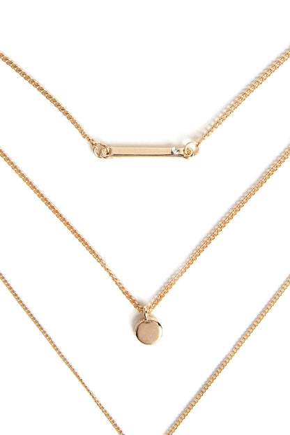 3 Row Dainty Lariat Charm Necklace