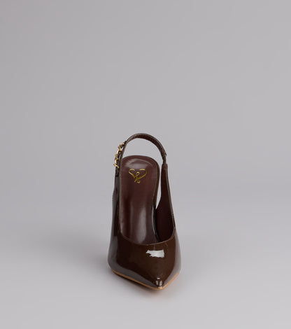 After Hours Patent Slingback Heels