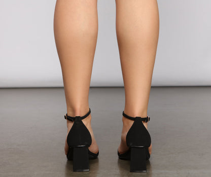 A Chic Look Square Toe Block Heels