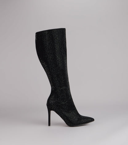 After Hours Shine Rhinestone Stiletto Boots