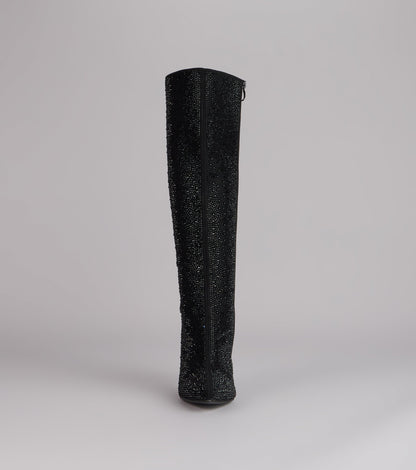 After Hours Shine Rhinestone Stiletto Boots