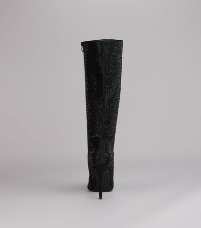 After Hours Shine Rhinestone Stiletto Boots