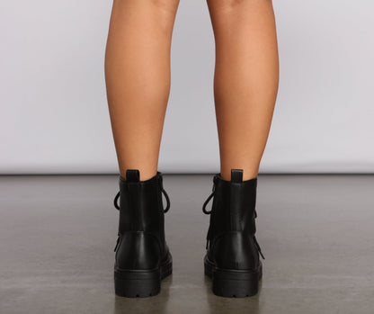 Add Some Edge Faux Leather Combat Booties