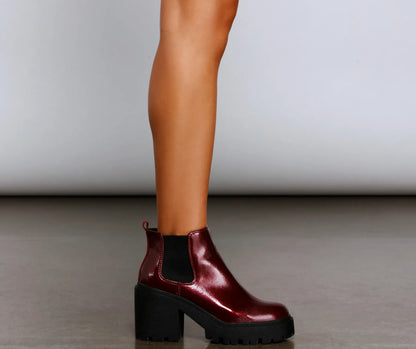 A Trendy Vibe Lug Sole Booties