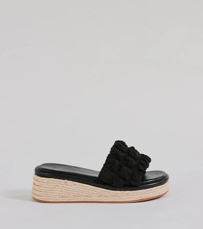 A Perfect Day Puff Espadrille Wedge Sandals