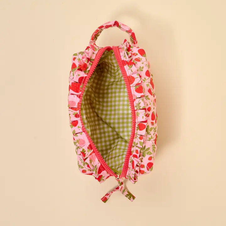 Strawberry Fields Quilted Pouch