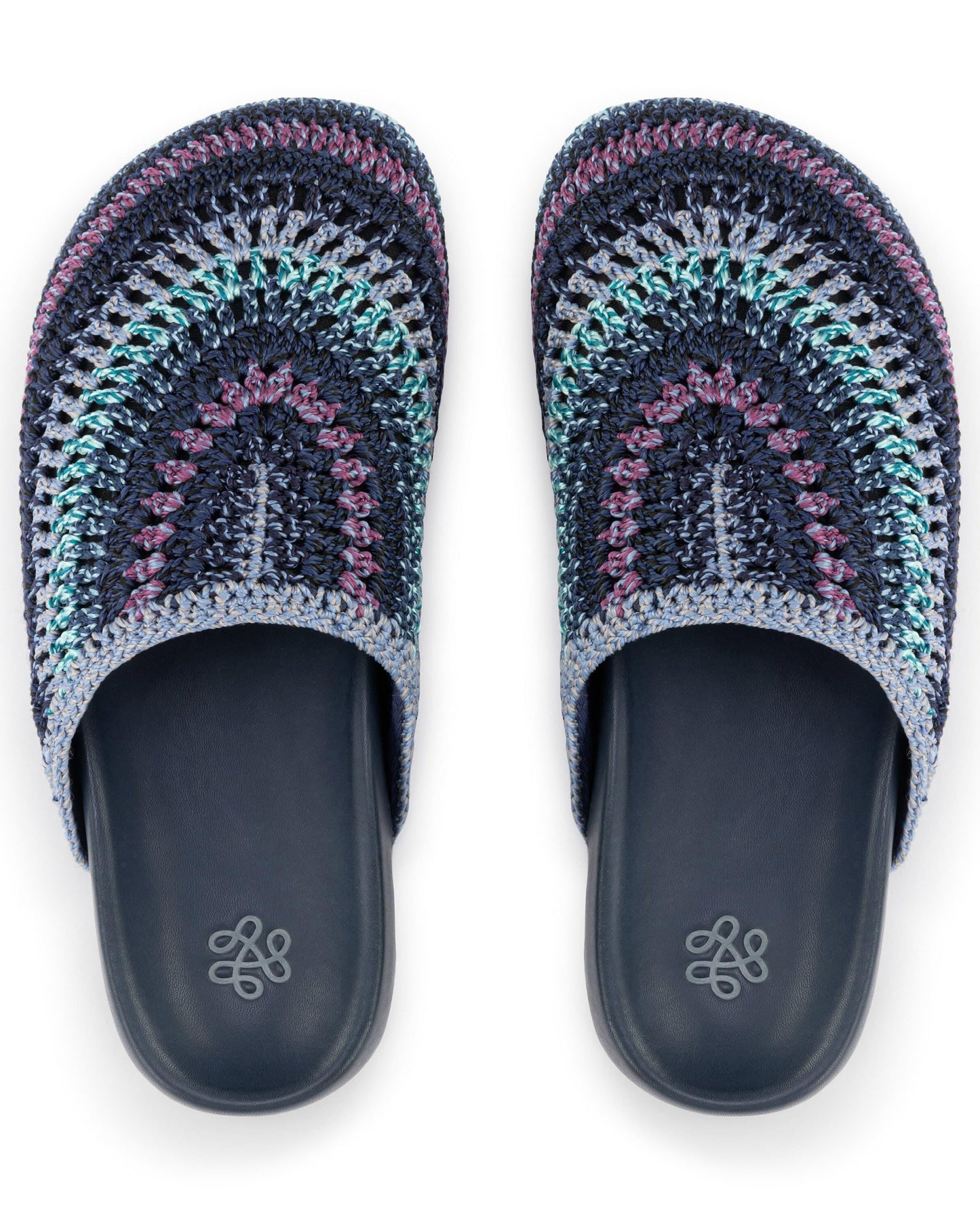 Bolinas Clog - Hand Crochet - Lapis Stripe