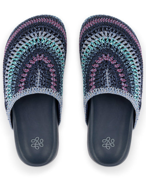 Bolinas Clog - Hand Crochet - Lapis Stripe