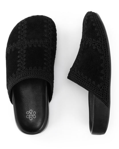 Bolinas Clog - Leather - Black Suede Patch