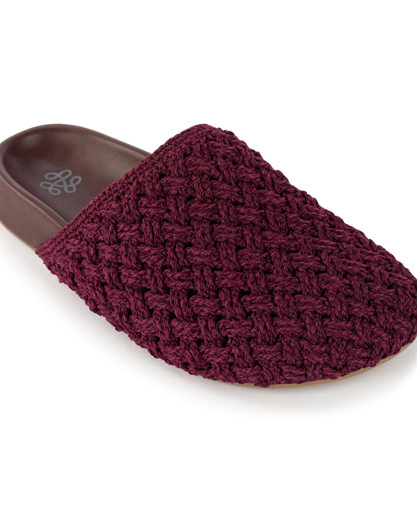 Bolinas Clog - Hand Crochet - Black Cherry Cozy Weave